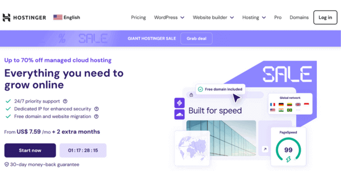 Hostinger is one of the best providers of cloud hosting. It provides reliable hosting service.